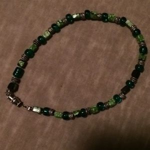 9” multi-stone green bracelet